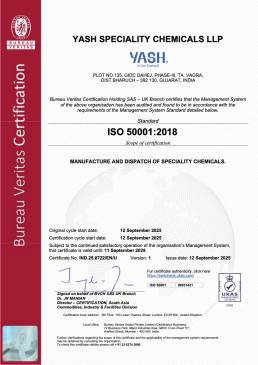 YASH ISO 50001-2018 Certificate